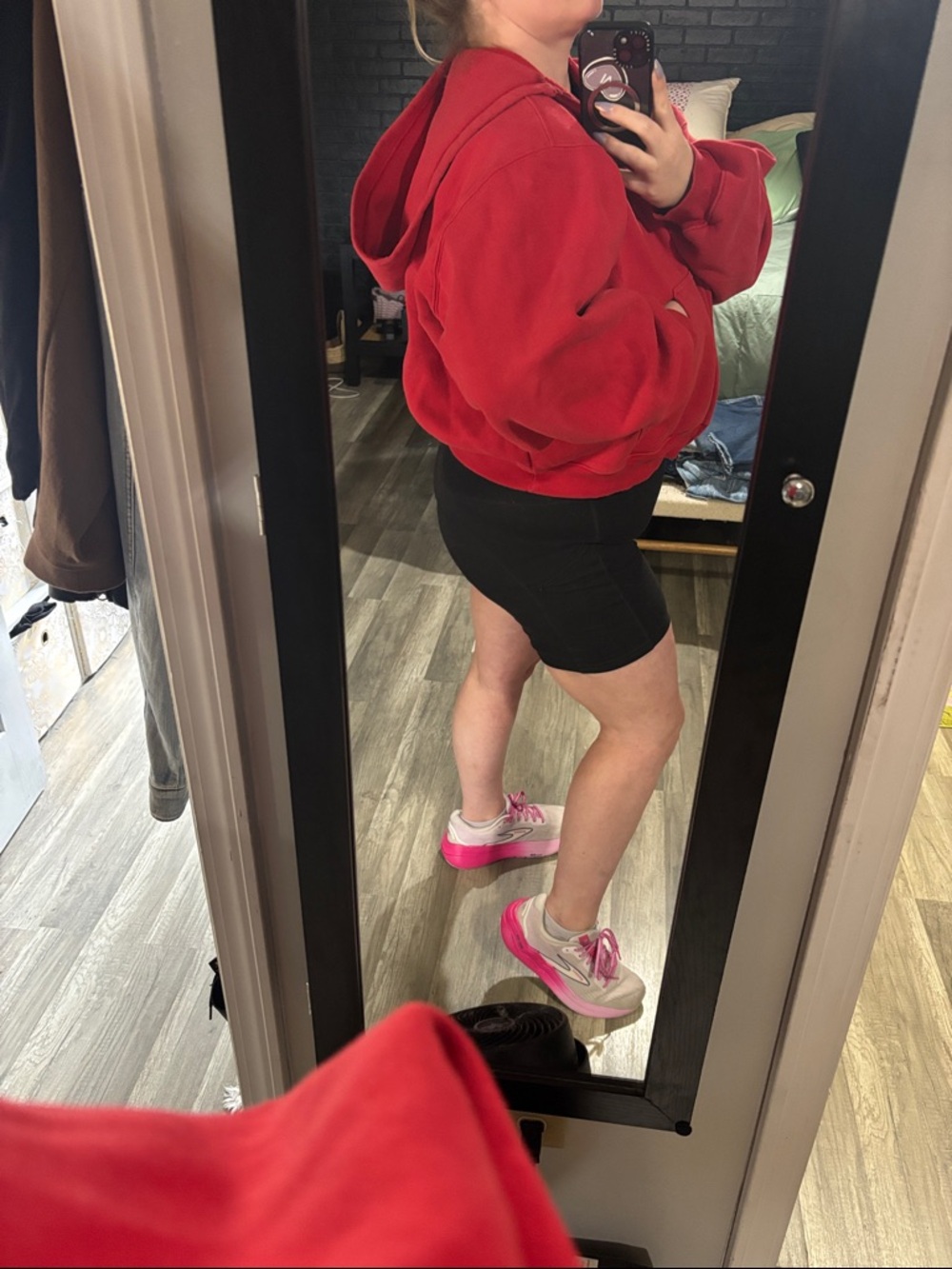 Aritzia Sweatfleece Hoodie in Bright Red - Picture 3 of 7